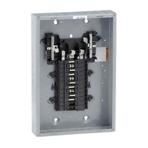 Square D: Load center, QO, 3 phase, 20 spaces, 20 circuits, 125A fixed main lugs, NEMA1, gnd bar
