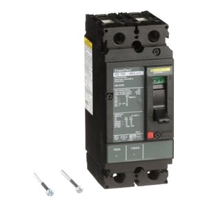 Square D: Circuit breaker, PowerPacT H, 100A, 2 pole, 600VAC, 14kA, lugs, thermal magnetic, 80%