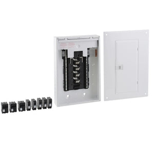 Square D: Load center, Homeline, 1 phase, 16 spaces, 32 circuits, 100A convertible main breaker, PoN, NEMA1, gnd bar, combo cover