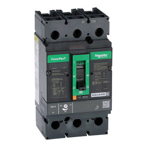Square D: Circuit breaker, PowerPacT J, 225A, 3 pole, 600VAC, 14kA, lugs, thermal magnetic, 100%