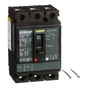 Square D: Circuit breaker, PowerPacT H, 35A, 3 pole, 600VAC, 50kA, lugs, thermal magnetic, 80%