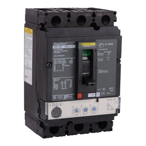Square D: Circuit breaker, PowerPacT H, 150A, 3 pole, 600VAC, 18kA, lugs, Micrologic 3.2, 80%