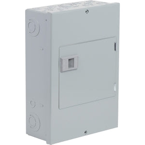 Square D: Load center, QO, 1 phase, 6 spaces, 12 circuits, 100A fixed main lugs, NEMA1, door surface cover, Cu bus