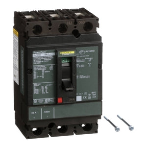 Square D: Circuit breaker, PowerPacT H, 25A, 3 pole, 600VAC, 25kA, lugs, thermal magnetic, 80%