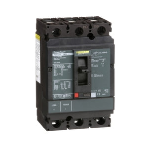 Square D: Circuit breaker, PowerPacT H, 125A, 3 pole, 600VAC, 14kA, lugs, thermal magnetic, 80%