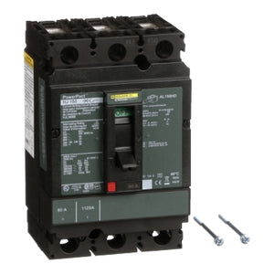 Square D: Circuit breaker, PowerPacT H, 80A, 3 pole, 600VAC, 25kA, lugs, thermal magnetic, 80%