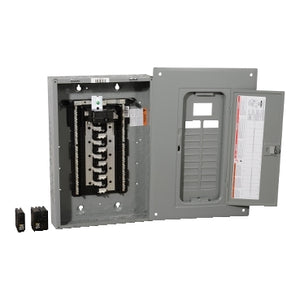 Square D: Load center, Homeline, 1 phase, 20 spaces, 40 circuits, 100A convertible main breaker, PoN, NEMA1, value pack