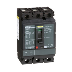 Square D: Circuit breaker, PowerPacT H, 20A, 3 pole, 600VAC, 14kA, lugs, thermal magnetic, 80%