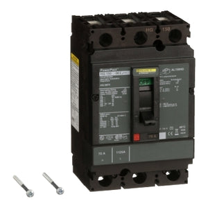 Square D: Circuit breaker, PowerPacT H, 70A, 3 pole, 600VAC, 18kA, lugs, thermal magnetic, 80%