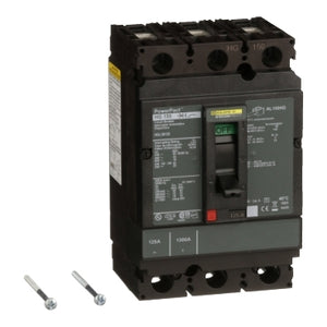 Square D: Circuit breaker, PowerPacT H, 125A, 3 pole, 600VAC, 18kA, lugs, thermal magnetic, 80%