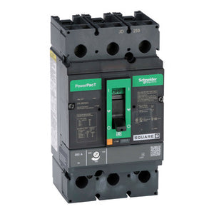 Square D: Circuit breaker, PowerPacT J, 250A, 3 pole, 600VAC, 14kA, lugs, thermal magnetic, 100%