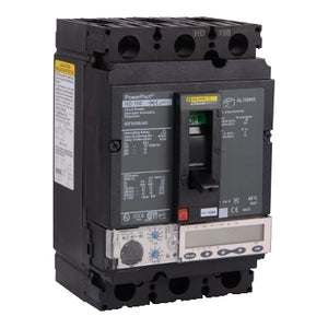 Square D: Circuit breaker, PowerPacT H, 100A, 3 pole, 600VAC, 14kA, busbar, Micrologic 6.2A, 80%