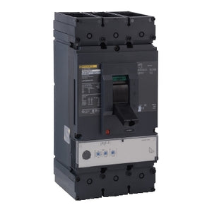 Square D: Circuit breaker, PowerPacT L, 600A, 3 pole, 600VAC, 14kA, busbar, MicroLogic 3.3S, 80%