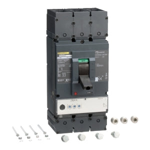 Square D: Circuit breaker, PowerPacT L, 600A, 3 pole, 600VAC, 18kA, lugs, MicroLogic 3.3, 80%