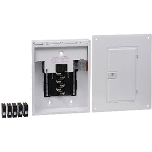 Square D: Load center, Homeline, 1 phase, 12 spaces, 24 circuits, 100A convertible main breaker, PoN, NEMA1, gnd bar, combo cover