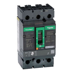 Square D: Circuit breaker, PowerPacT J, 200A, 3 pole, 600VAC, 18kA, lugs, thermal magnetic, 100%