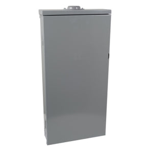 Square D: Load center, Homeline, 1 phase, 8 spaces, 16 circuits, 125A convertible main breaker, PoN, NEMA3R, feedthru