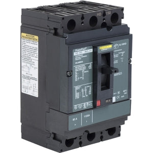 Square D: Circuit breaker, PowerPacT H, 150A, 3 pole, 600VAC, 14kA, lugs, thermal magnetic, 80%, shunt