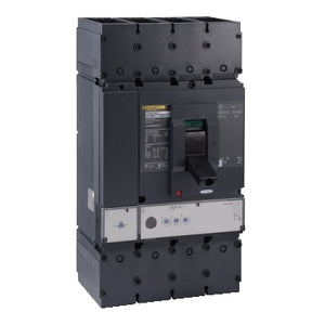 Square D: Circuit breaker, PowerPacT L, 400A, 4 pole, 600VAC, 14kA, lugs, MicroLogic 6.3A, 80%