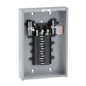 Square D: Load center, QO, 3 phase, 24 spaces, 24 circuits, 125A fixed main lugs, NEMA1, gnd bar
