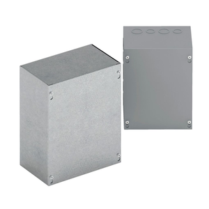 10" x 10" x 4" Junction Box, Carbon Steel, Screw Cover, No Knockout