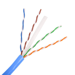 CAT6 Blue Cable, Riser, 23 AWG, 4 Pair, Un-Shielded - Per Foot