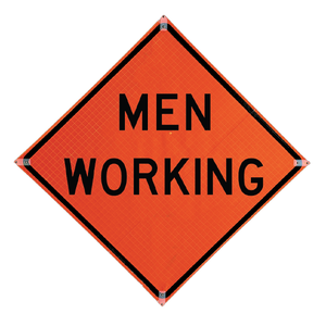 TrafFix: Vizcon Roll Up Sign, 36x36 Reflective PP HF Men Working Words