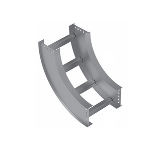 MP Husky: 12"W x 4-1/2"H 90 Degree Vertical Inside Bend Aluminum I-Beam Ladder Cable Tray, 24"R, 9" Rung Spacing