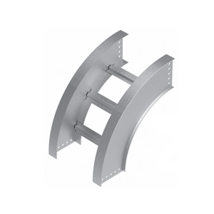 MP Husky: 12"W x 4-1/2"H 90 Degree Vertical Outside Bend Aluminum I-Beam Ladder Cable Tray, 24"R, 9" Rung Spacing