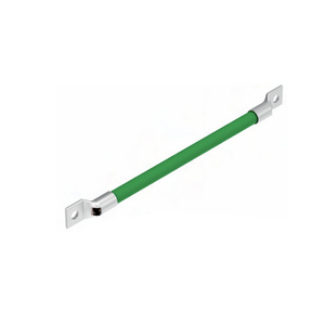 MP Husky: 600 Amp Green-Insulated Copper Grounding Strap, #1 AWG, 12"L, Mounting Hardware Included