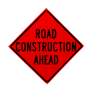 TrafFix: Vizcon Roll Up Sign, 36x36 Reflective Road Construction Ahead