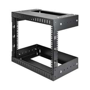 Star Tech: 8U 19" Wall Mount Network Rack - Adjustable Depth 12-20" 2 Post Open Frame Server Room Rack with Cage Nuts & Screws