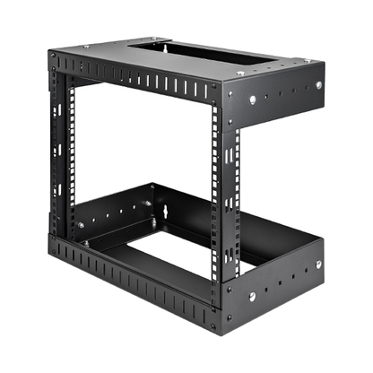 Star Tech: 8U 19" Wall Mount Network Rack - Adjustable Depth 12-20" 2 Post Open Frame Server Room Rack with Cage Nuts & Screws