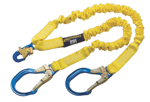 Twin Leg Lanyard - Bungee - Aluminum Rebar Hooks