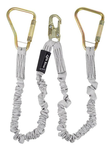 Twin Leg Lanyard - Bungee - Steel Carabiners